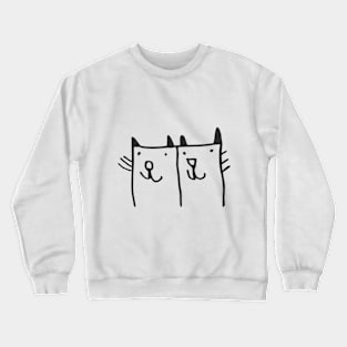 cats cat drawing cheerful gift Crewneck Sweatshirt